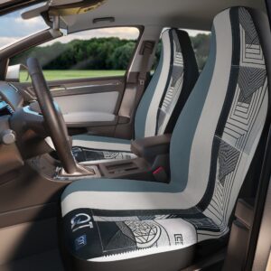 QT Drive Innovations - Stylish Polyester Car Seat Covers - Modern Geometric Design