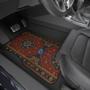 QT DRIVE INNOVATIONS - Vintage-Inspired Car Mats Set, Elegant Automotive Accessories, Stylish Floor Mats for Home and Auto, Rugged Design