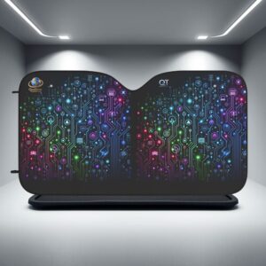 QT Colorful Tech-Inspired Car Sun Shades | UV Protection & Style