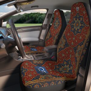 QT DRIVE INNOVATIONS - DBohemian Polyester Car Seat Covers, Vibrant Auto Accessories, Boho Chic Decor, Passenger and Driver Seats