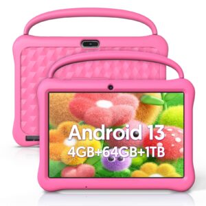BAKEN Kids Tablet, Android 13 Tablet For Kids 10 Inch, Tablet Octa-Core CPU 64GB ROM 2GB RAM 1TB SD Card Expandable, Children'S Tablet With Case, Wifi Tablet Parental Control, Dual Camera, Shockproof Case For Kids Tablets, 1280*800 IPS HDTouch Screen