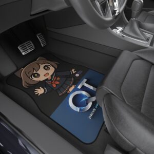 Cute Anime Car Mats - Set of 4, Cartoon Car Accessories, Unique Vehicle Decor, Gift for Anime Fans, Car Interior Upgrade