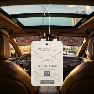 QT Drive Innovations - Crisp Car Air Freshener, New Car Scent, Aromatic Car Accessory, Eco-Friendly Air Freshener, Perfect Gift for Car Lovers
