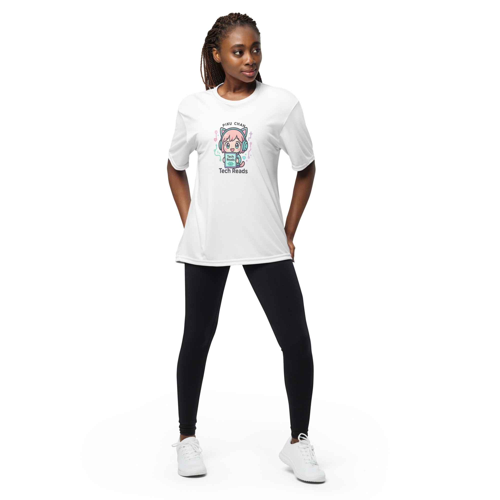 Unisex performance crew neck t-shirt -PIKU Chan X Tech Reads® - Image 3