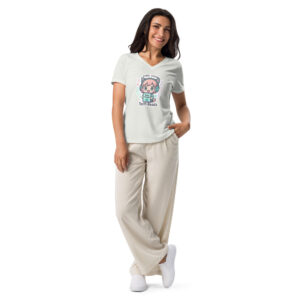 Women’s relaxed v-neck t-shirt - Piku Chan X Tech Reads® Collections.