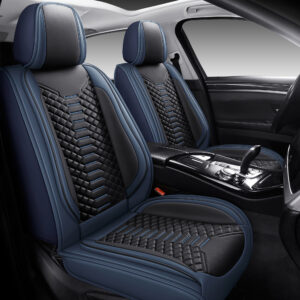 Luxury Faux Leather Car Seat Covers - Scratch-Resistant, Easy to Clean, Universal Fit for Most 5-Seater SUVs, Sedans, and Pickups - Breathable, Durable, and Easy to Clean with Original Design for Full Headrest and Side Wings Protection, SUV Seat Cover Set