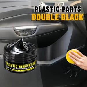 Car Plastic Repair Kit, Black Interior Trim Wax, Anti-Aging Restorer, Scratch Repair for Tires and Sofa Seats, Suitable for All Car Interiors and Exteriors
