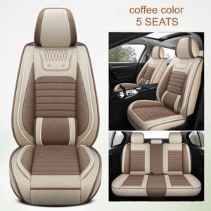Fit for 5-Seater Car Seat Covers - Heavy-Duty Breathable Linen All-Season Use with -Slip Installation, for TOYOTA, for Ford, VW, for HONDA, Mercedes, for Nissan, for Tesla, GM Vehicles | Soft Durable Auto Seat Protectors (No)