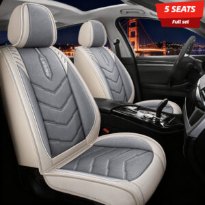 New Full Car 5-Seat Hemp Car Seat Covers, Breathable Full Coverage Car Seat Cushions, Light -Friendly Breathable, All-Season Use, Suitable for Sedans and SUVs
