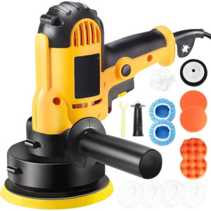 Electric Polisher for Cars, 125mm Lightweight Type | 20-Speed Variable Speed, Powerful Motor for Polishing, Buffing, and Scratch Removal | Includes Sponge & Pad | Home Polisher