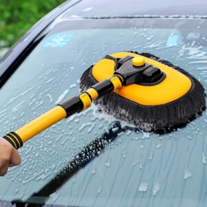 Adjustable Long Handle Vehicle Wash Brush with Extendable Cleaning Mop And Rotating Head, Suitable for Car Accessories, Car Washing Brush, Car Washing Tool