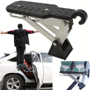 Door Steps, 7 Angles Extra Long Door Steps For Car Roof Access, Two-Foot Roof Rack Door Latch Steps, Universal Door Step Hooks, Suitable For Most Cars, SUVs, Trucks (Orange)