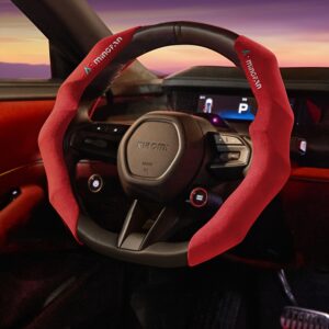 カーボンファイバー風 PUレザー ステアリングホイールカバー 2個セット おしゃれで快適 簡単取り付け